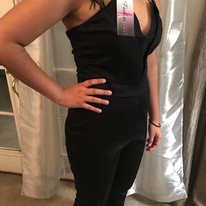 Strapless cute skinny black jumpsuit S M